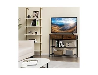 Entryway Table with 2 Drawers and 2-Tier Storage Shelves for Home Organization