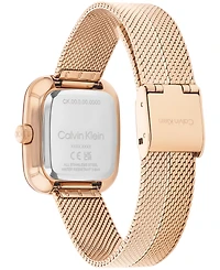 Calvin Klein Women's Adore Rose Gold Tone Stainless Steel Mesh Bracelet Watch, 30mm
