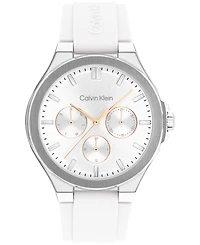 Calvin Klein Women's Vibrancy White Silicone Strap Watch, 38mm
