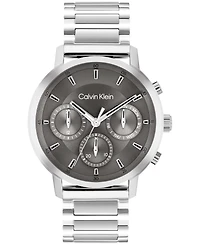Calvin Klein Men's Gauge Silver Tone Stainless Steel Bracelet Watch, 41mm