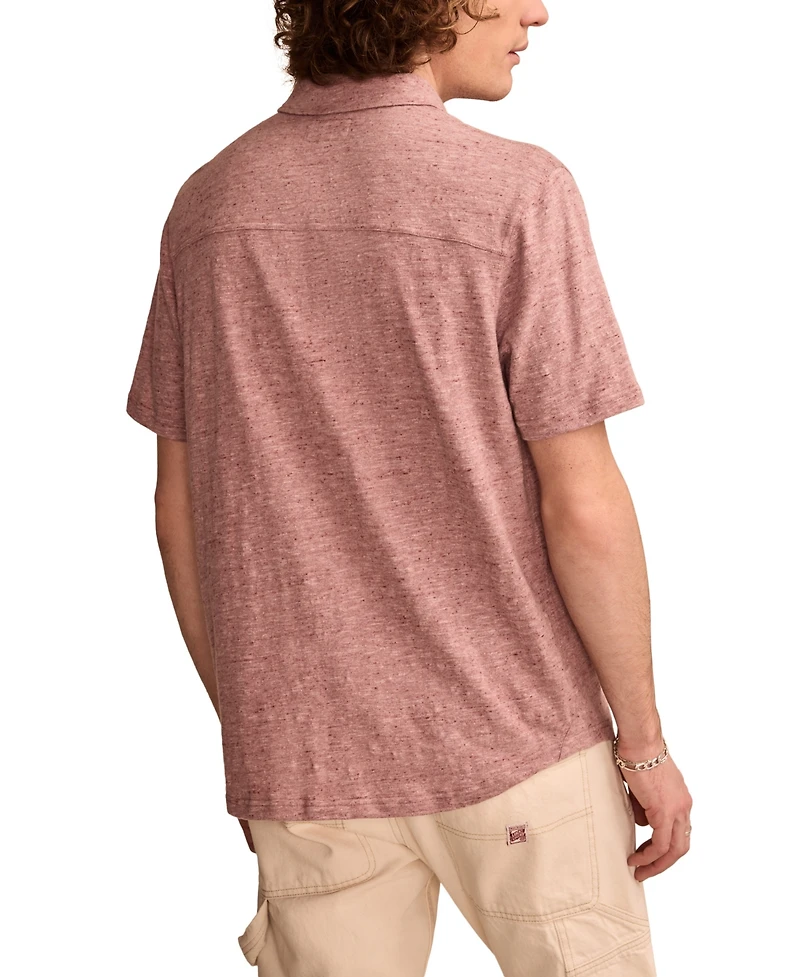 Lucky Brand Men's Linen Short Sleeve Button Down Shirt