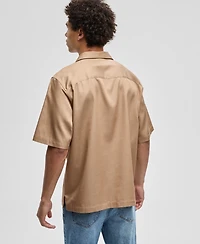 Mode of One Men's Relaxed-Fit Button-Down Utility Camp Shirt, Macy's Exclusive