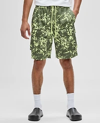 Mode of One Men's Abstracted Floral Regular-Fit Printed 9" Cargo Shorts, Macy's Exclusive