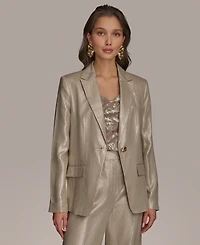 Donna Karan New York Women's Metallic Linen One-Button Blazer