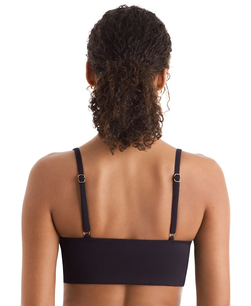 Mimi Flamingo Women's Blake Ribbed V-Neck Midkini Top