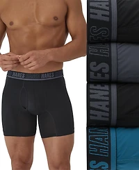 Hanes Men's 4pk. Ultimate Moves Boxer Brief Logo Underwear