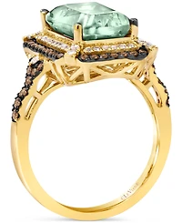 Le Vian Deep Sea Blue Topaz (3-7/8 ct. t.w.) & Diamond (5/8 Double Halo Ring 14k Rose Gold (Also Available White or Yello