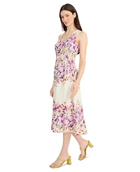 Maggy London Women's Floral-Print Cotton Midi Dress