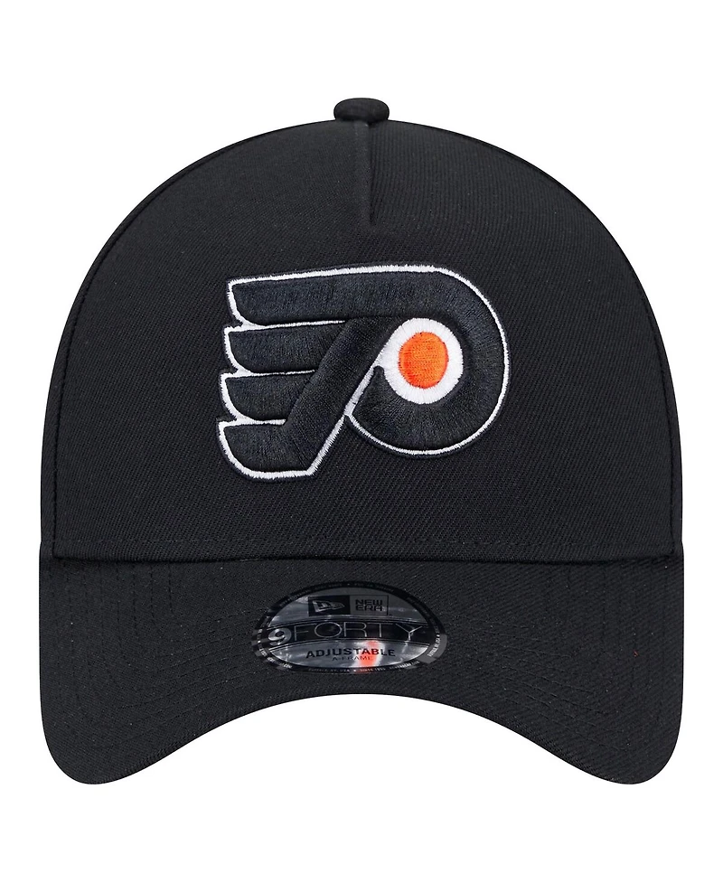 New Era Men's Black Philadelphia Flyers Core A-Frame 9FORTY Adjustable Hat