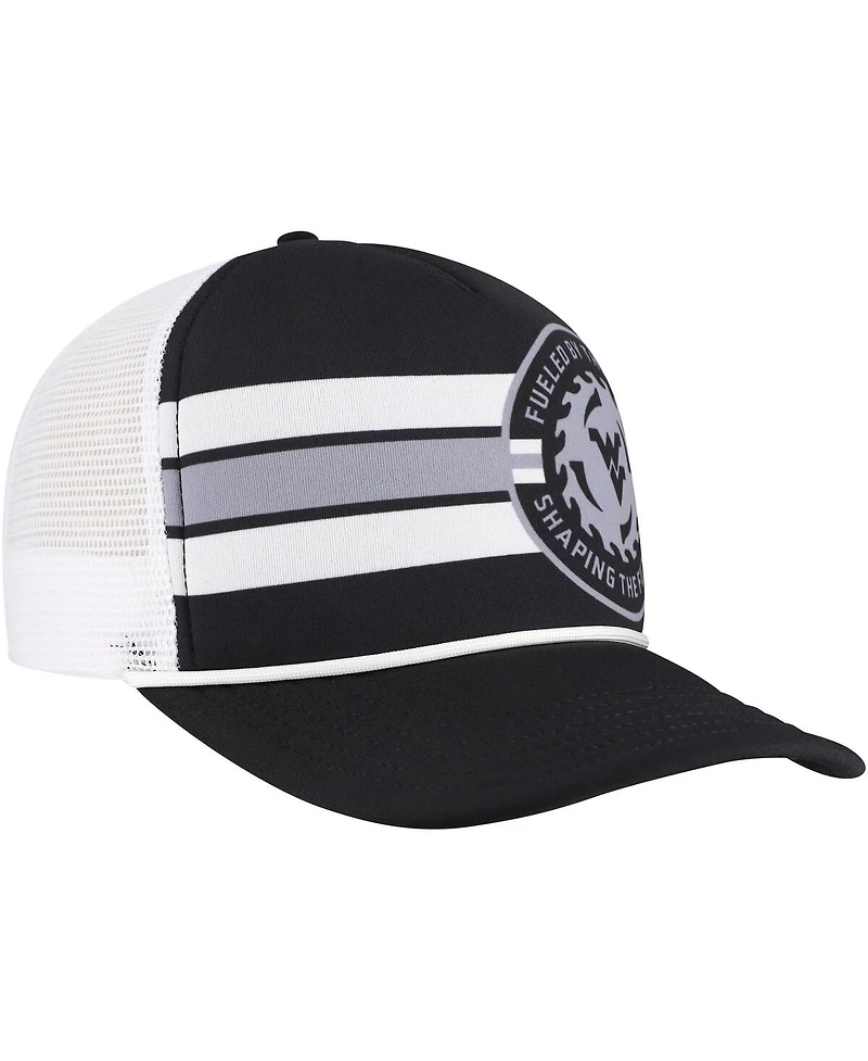 Legacy Athletic Men's Black West Virginia Mountaineers Built on Bravery Running Circle Trucker Adjustable Hat