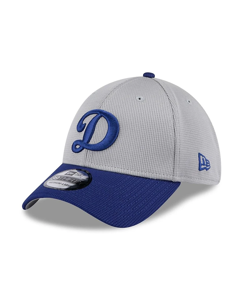 New Era Men's Gray/Royal Los Angeles Dodgers 2025 Batting Practice 39THIRTY Flex Hat