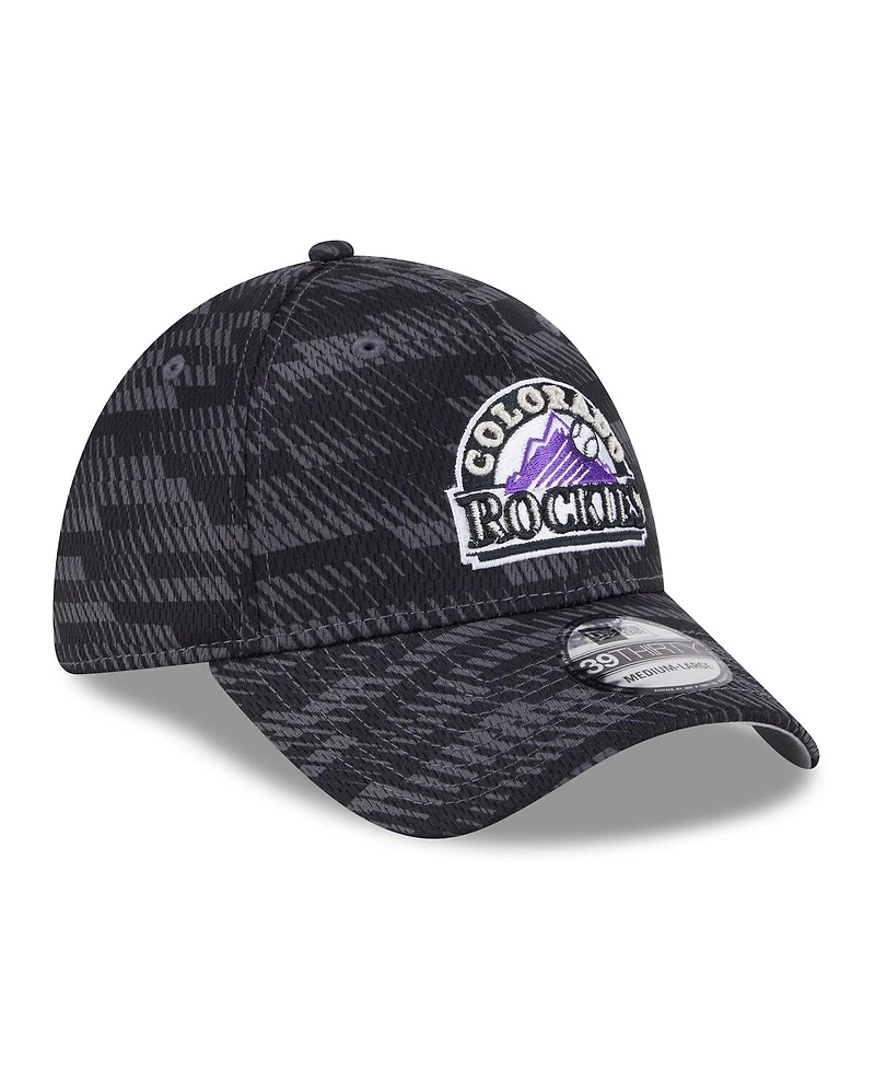New Era Men's Black Colorado Rockies 2025 Mlb Clubhouse 39THIRTY Flex Hat
