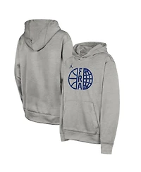 Jordan Big Boys and Girls Heather Gray France Basketball Authentic Practice Club Pullover Hoodie