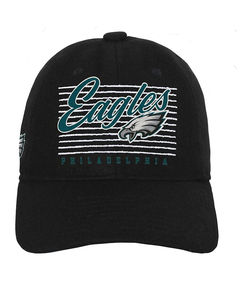 Outerstuff Big Boys and Girls Black Philadelphia Eagles Retro Wooly Adjustable Hat