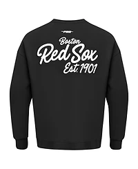 Pro Standard Men's Black Boston Red Sox Paint The City Dropped Shoulder Pullover Sweatshirt