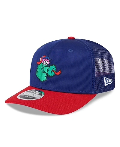 New Era Men's Royal/Red Philadelphia Phillies 2025 Batting Practice 9SEVENTY Stretch-Snap Trucker Hat