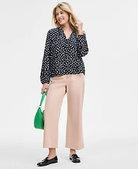 On 34th Women's Printed Pintuck Blouse, Exclusively at Macy's