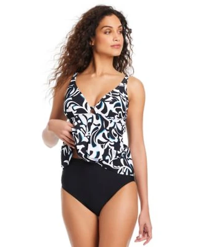 Beyond Control Womens Opposites Attract Tankini Top High Waist Bottoms