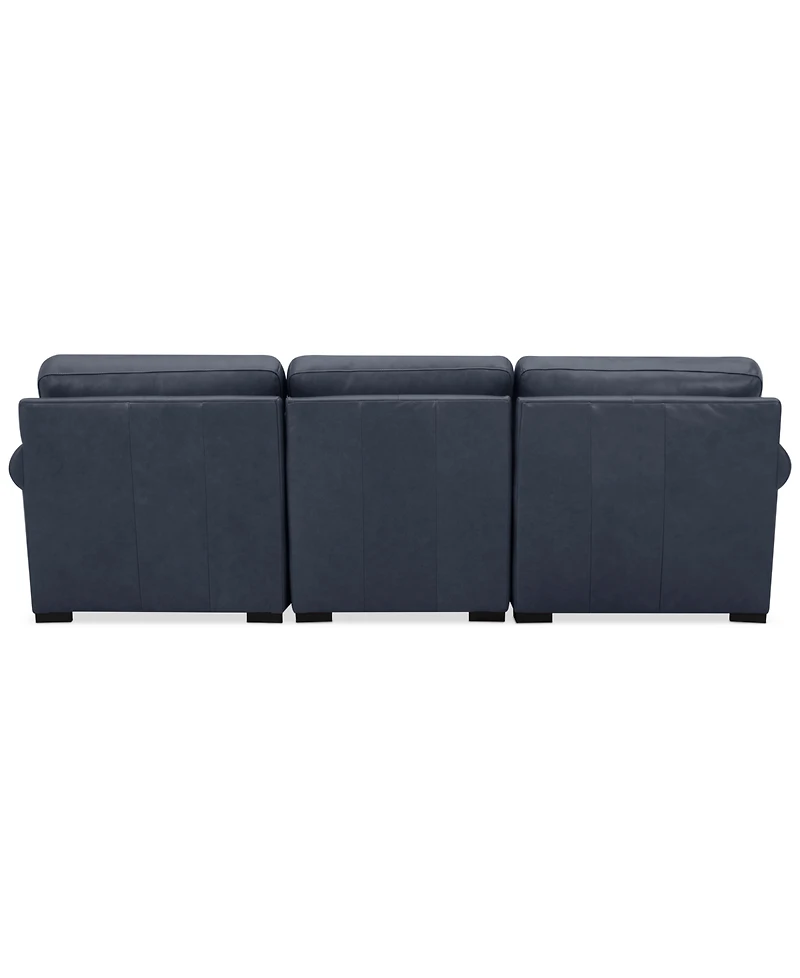 Radley Roll Arm 104" 3-Pc. Leather Sectional, Exclusively at Macy's