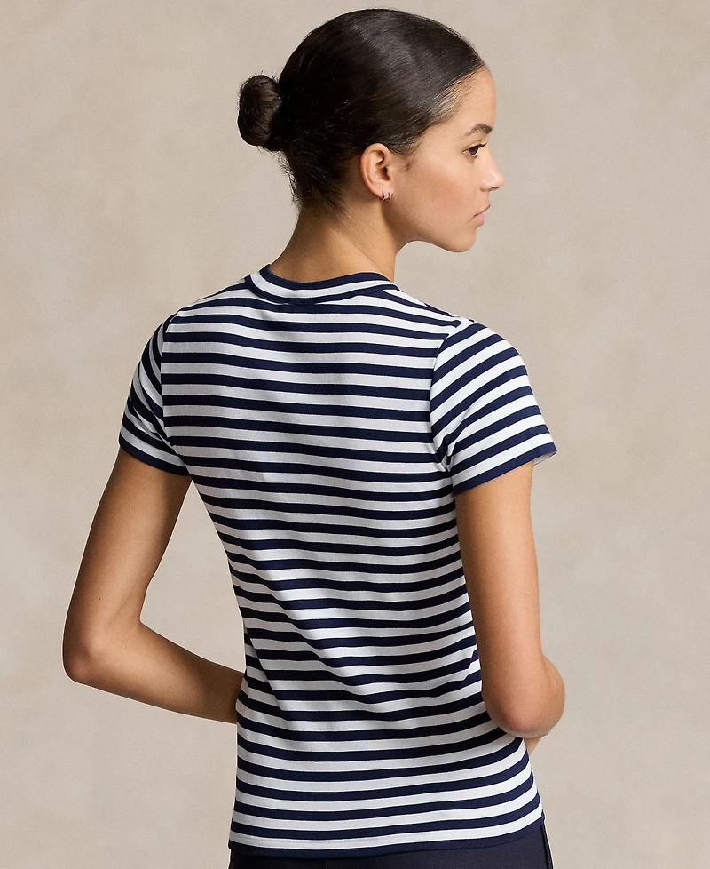 Polo Ralph Lauren Women's Striped Ribbed Cotton Crewneck Tee