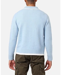 Xxiii Men's Fluffy Long Sleeve Polo Shirt