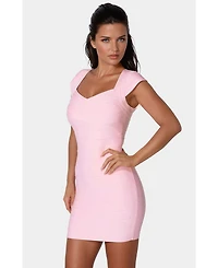 Bebe Women's Cap Sleeve Bandage Mini Dress