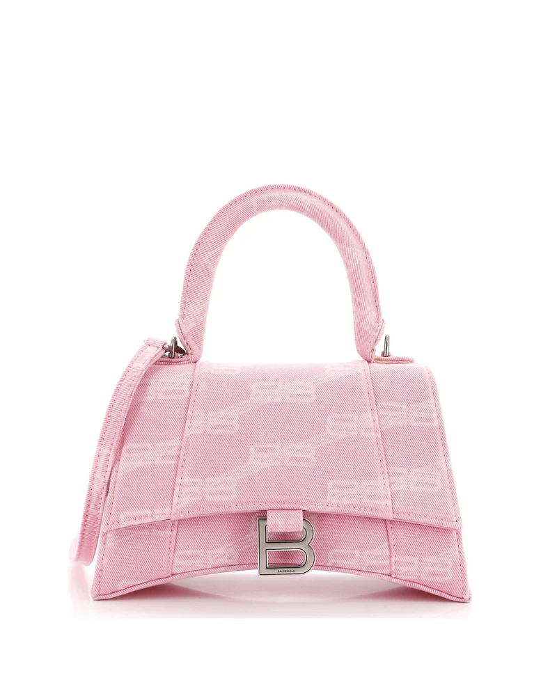 Pre-Owned Balenciaga Hourglass Top Handle Bag Bb Monogram Denim