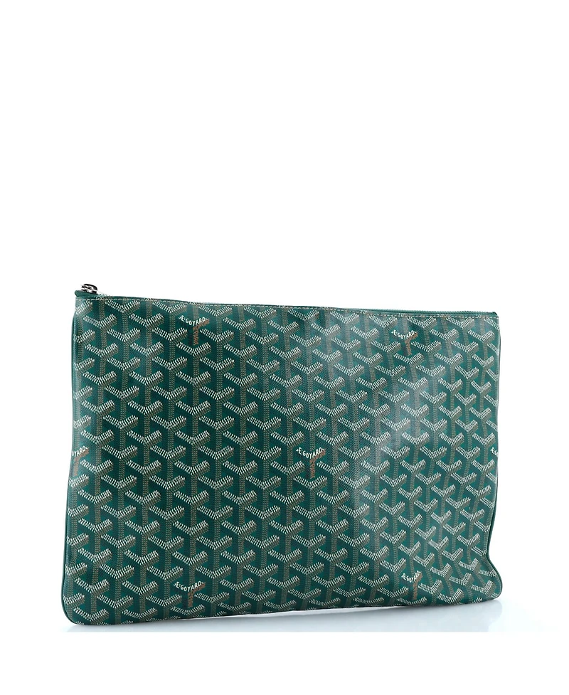 Pre-Owned Goyard Gm Senat Zip Pouch Coated Canvas