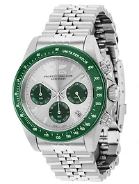 Invicta Men's 36734 Speedway Quartz Chronograph Light Grey, Green Dial Watch