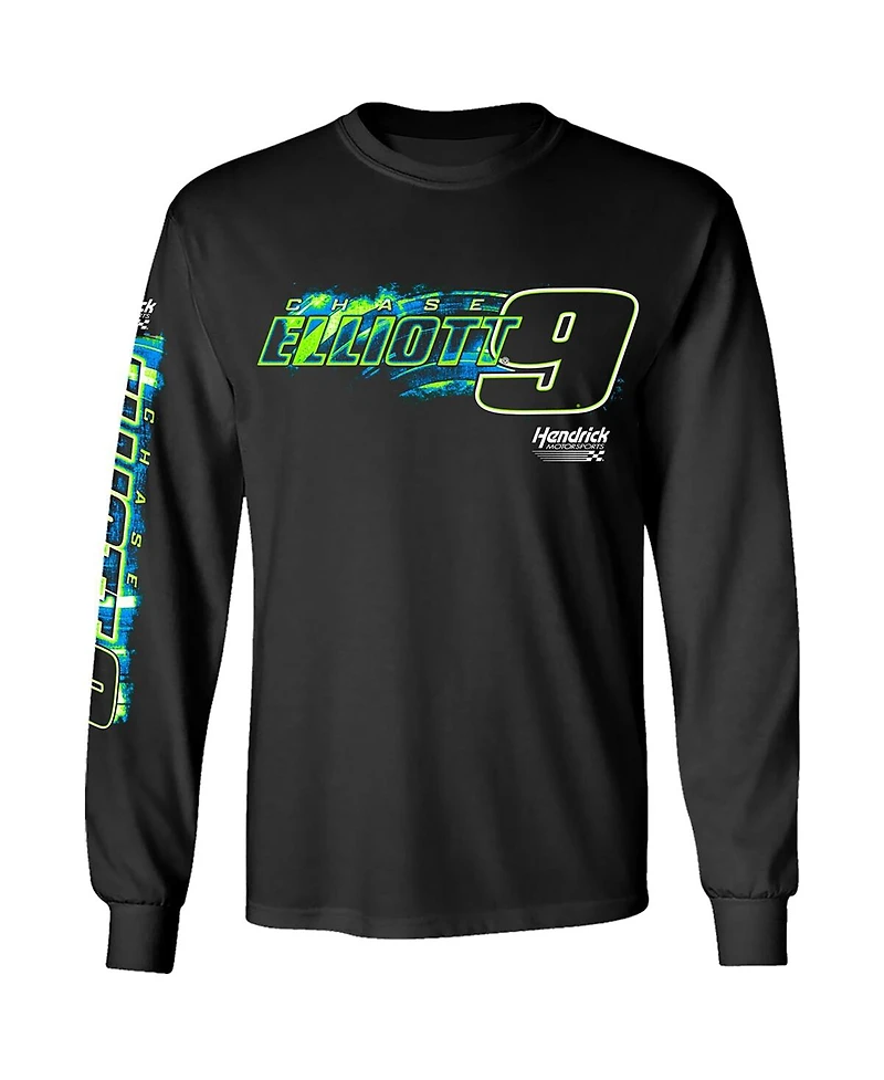 Hendrick Motorsports Team Collection Men's Black Chase Elliott Name Number Long Sleeve T-Shirt