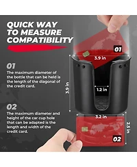 Kemimoto Rubber and Plastic 18-40 Inch Universal Vehicle Cup Holder Adapter for Hydro Flask 32/40oz, Yeti 24/30/36oz, Stanley, and Other Bottles