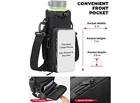 Kemimoto Water Bottle Holder Bag, Water Bottle Carrier with Adjustable Shoulder Strap, Water Bottle Pouch Holder for Hiking, Camping, Fishing, Compati