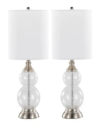 LumiSource Belle 20" Glass Accent Lamp, Set of 2