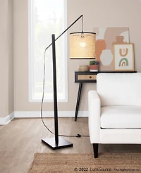 LumiSource Arturo 60" Wood and Metal Floor Lamp