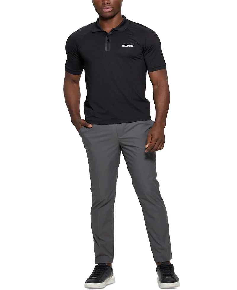 Guess Men's Jaiss Slim-Fit Short Sleeve Quarter-Zip Polo Shirt