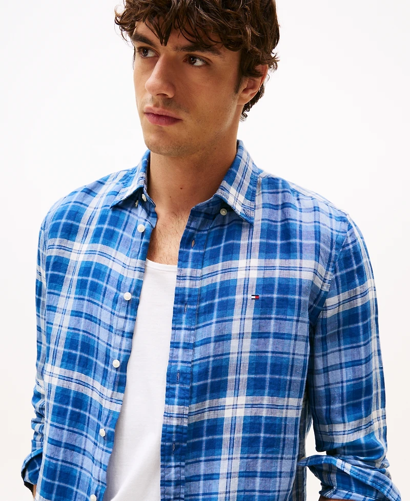 Tommy Hilfiger Men's Check Linen Shirt
