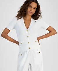 I.n.c. International Concepts Petite Short-Sleeve Knit Cardigan, Exclusively at Macy's