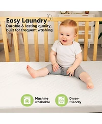 KeaBabies 2-Pack Protect+ Waterproof Crib Mattress Protector Covers, Mavy Quilted Cotton Baby Topper, Toddler Sheets