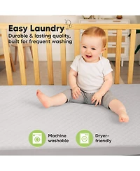 KeaBabies 2-Pack Protect+ Waterproof Crib Mattress Protector Covers, Mavy Quilted Cotton Baby Topper, Toddler Sheets