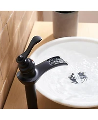 Waterfall Single Hole Single-Handle Vessel Bathroom Faucet With Pop-up Drain Assembly Polished Chrome