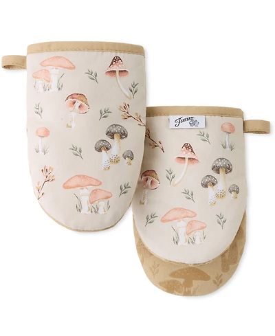 Fiesta Mushrooms Mini Cotton Oven Mitt Set of 2, 5.5" x 8"