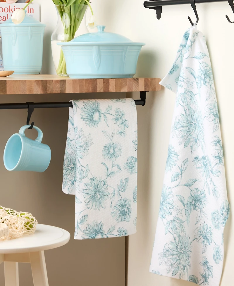 Fiesta Floral Cotton Kitchen Towel Set of 2, 16" x 28"