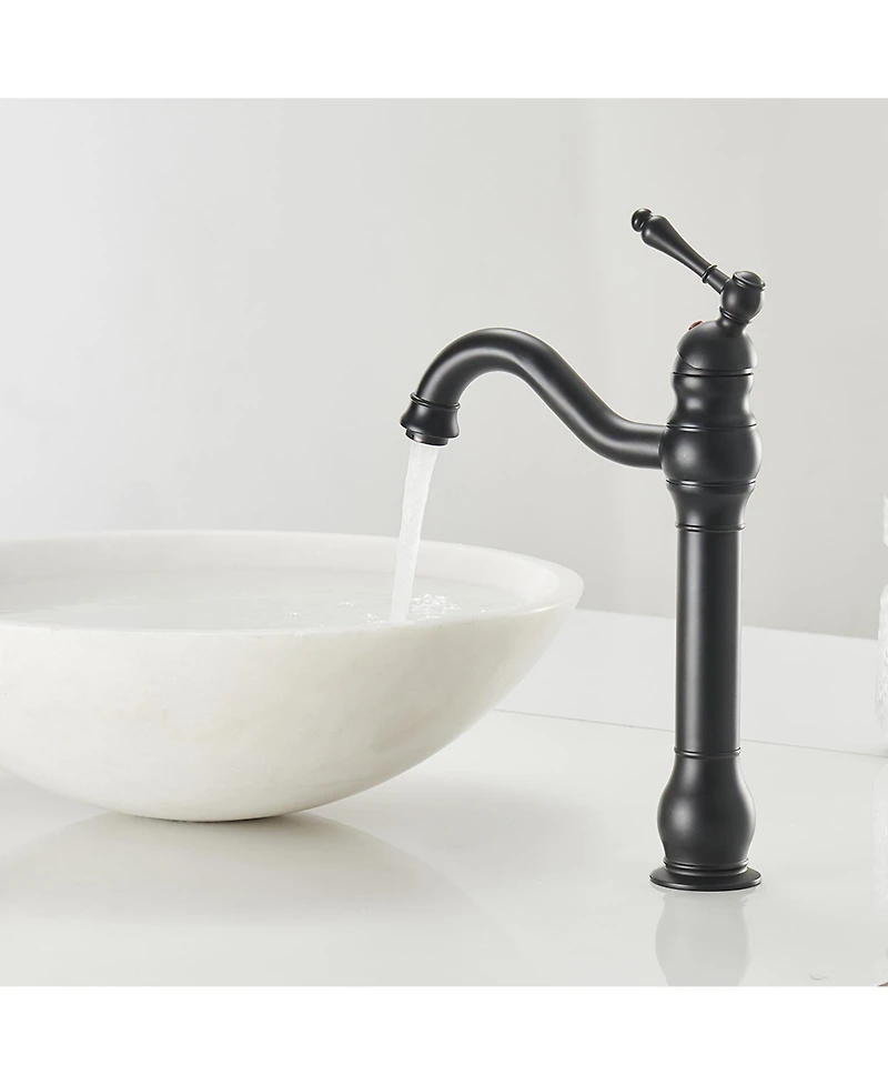 Single Handle Hole Vessel Sink Faucet With 360° Swivel Spout