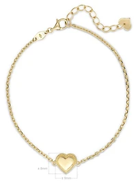 Devata Sweet Heart Chain Bracelet in 14K Gold, 6.5 in adj to 7.5 in, approx. 2.5 grams.