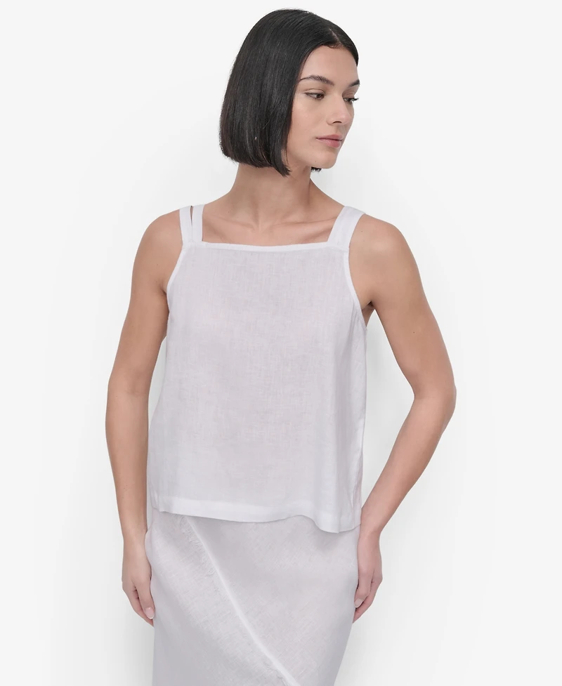 Dkny Women's Linen Tie-Strap Tank Top