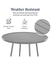 Best Choice Products 3-Piece Steel Patio Bar Height Round Bistro Set w/ Backless Stools