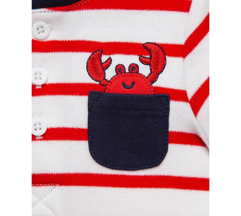 Little Me Baby Boys 2-Pc. Crab Stripe Bodysuit & Shorts Set