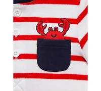 Little Me Baby Boys 2-Pc. Crab Stripe Bodysuit & Shorts Set