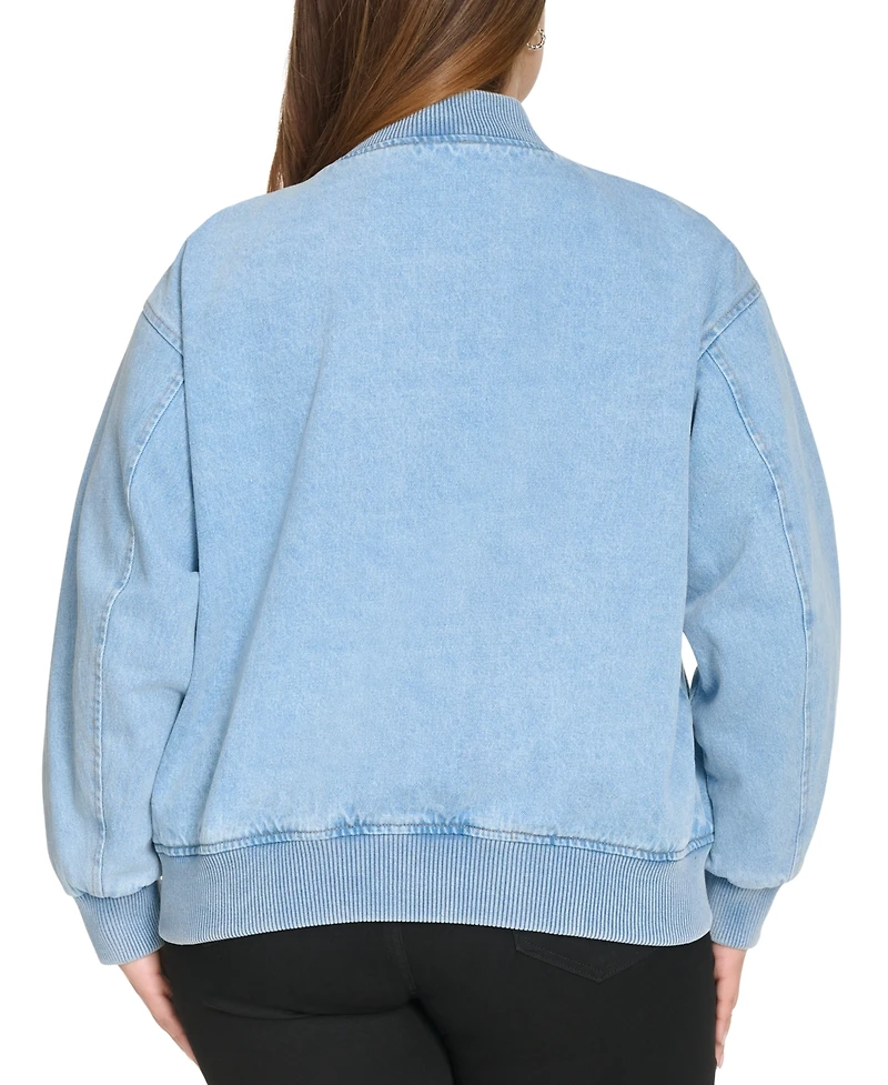 Levi's Plus Size Varsity Cotton Denim Bomber Jacket