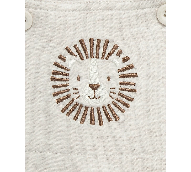 Little Me Baby Boys 2-Pc. Stripe T-Shirt & Lion Shortall Set